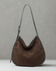 Sac hobo aspect daim brun