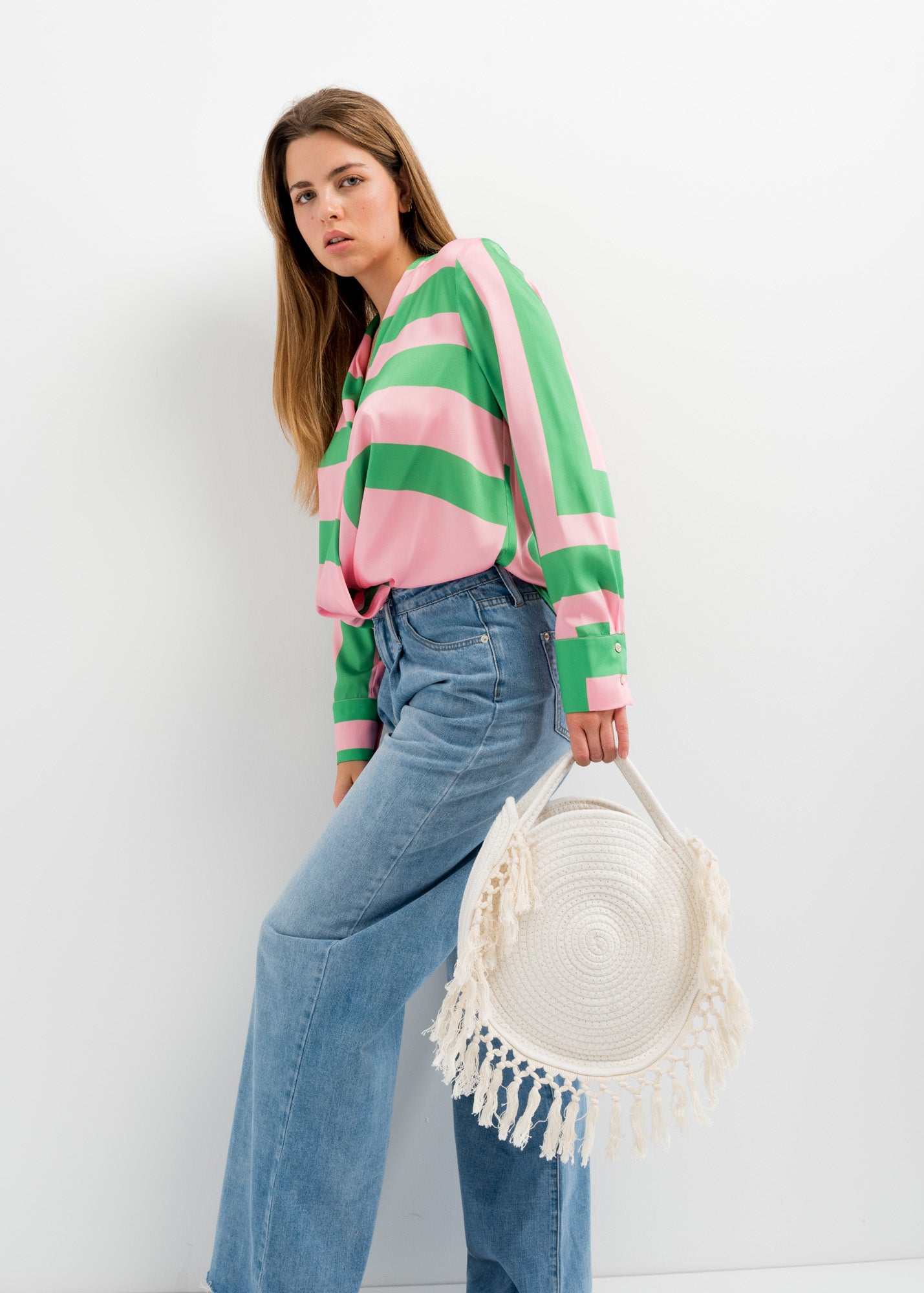 Sac panier rond bohème avec franges – Accessoire d'été en corde tressée