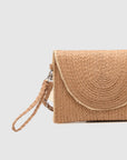 sac pochette en raphia tresse a rabat contraste image 4