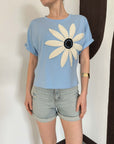 top13844 bleu decontracte mignon streetwear chemisier image 4