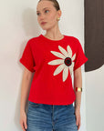 top13852 chemisier rouge decontracte mignon image 1