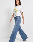 top t shirt blanc imprime col rond image 2