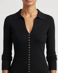Cardigan boutons ton sur ton noir