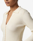 Cardigan col chemise détail beige