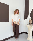 top13823 chemisier blanc a paillettes glamour manches demi longues image 3