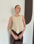 top13877 chemisier beige elegant vintage decontracte boho retro image 2