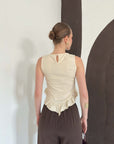 top13877 chemisier beige elegant vintage decontracte boho retro image 5