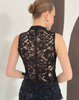 top13858 gilet en dentelle noir image 3