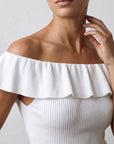 top en maille à épaules dénudées vue produit 05