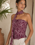 top bustier fleuri a lien tour de cou image 6