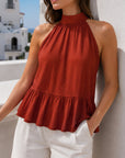 Top halter texturé rouille