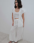 top ceinture en coton blanc froisse image 3