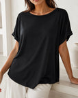 top oversize modal noir détail manche
