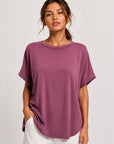 top oversize modal bordeaux trois quarts