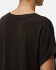 top oversize modal brun détail couture dos