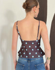 top13867 chemisier retro a pois marron image 4
