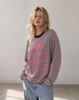 Top T shirt rayé manches longues « Believe »