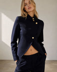 Veste croisée à col officier