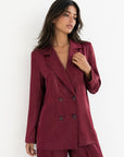 Veste bordeaux à double boutonnage face