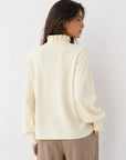 Gilet beige dos col volanté