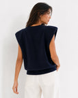 gilet sans manches bleu nuit profil