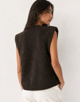 gilet sans manches marron dos simple