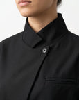 veste noire détail dos col officier