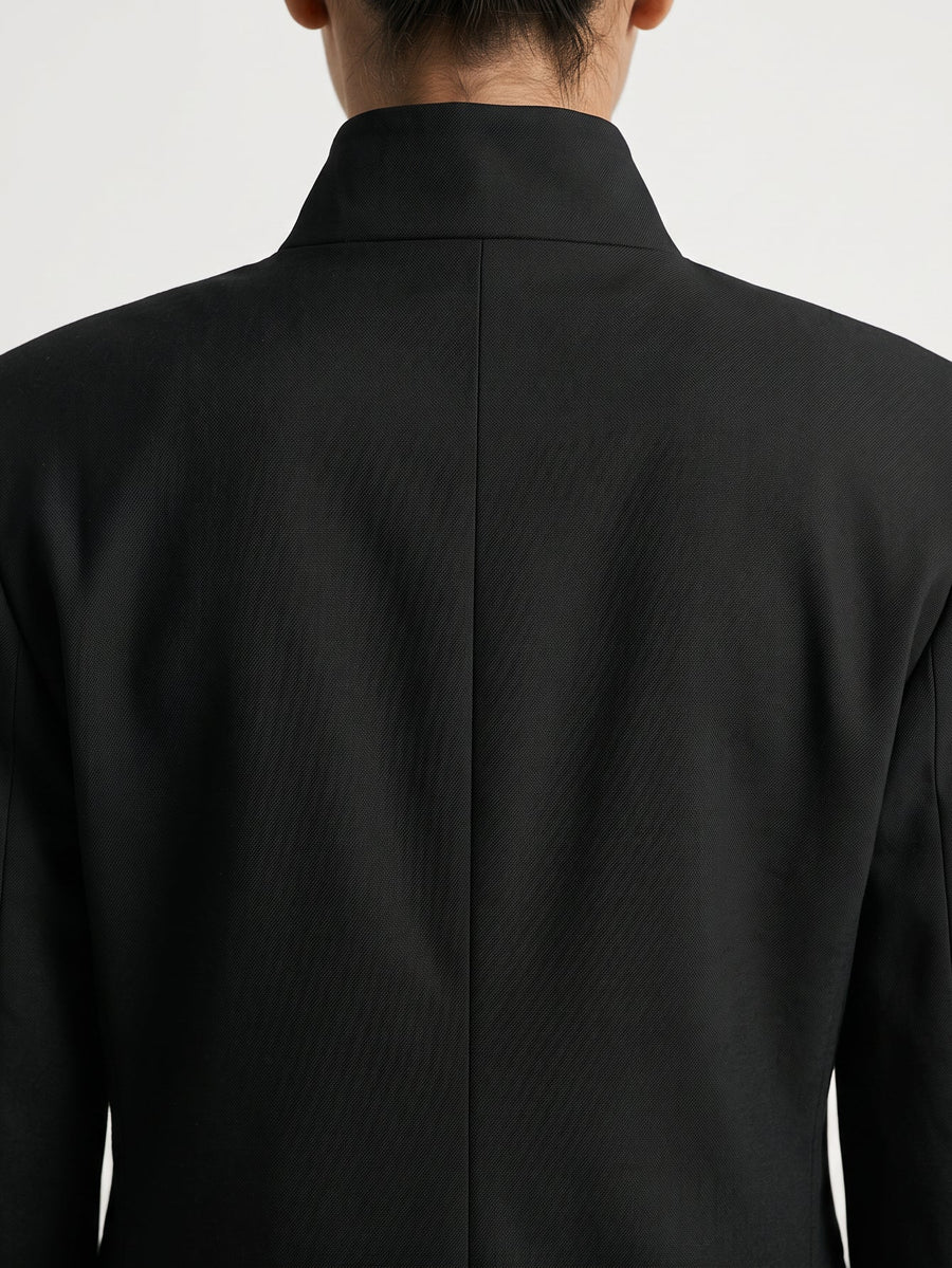 veste marron croisée col officier