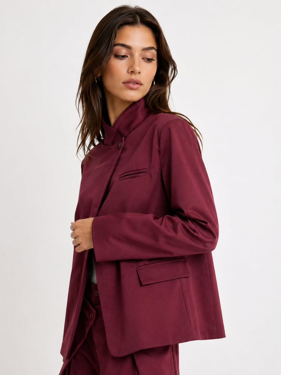 veste bordeaux profil col officier