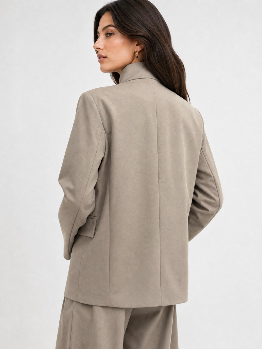 veste kaki détail bouton col