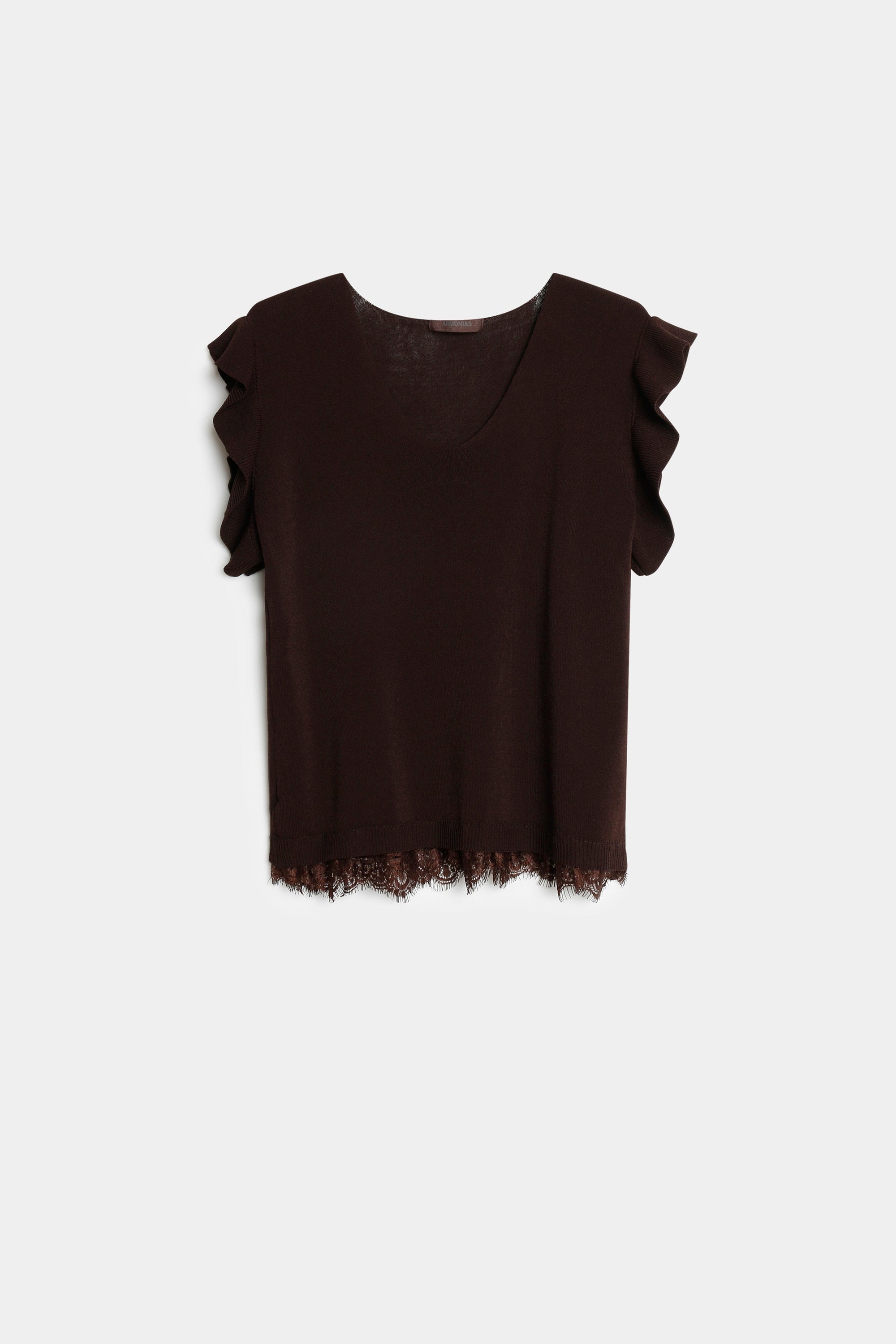 02. 02 blouse maille viscose col v volants dentelle image 5