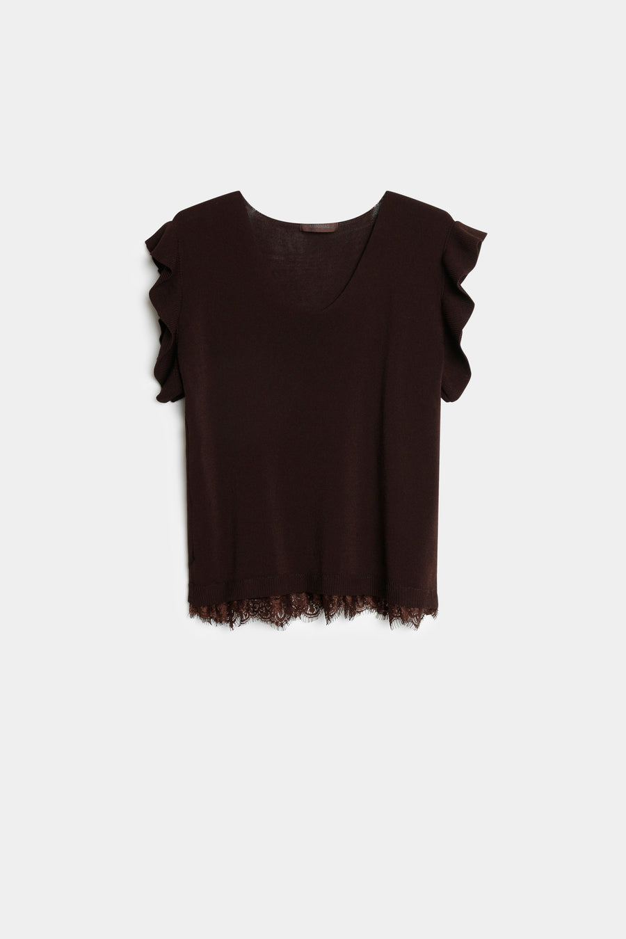 02. 02 blouse maille viscose col v volants dentelle image 5