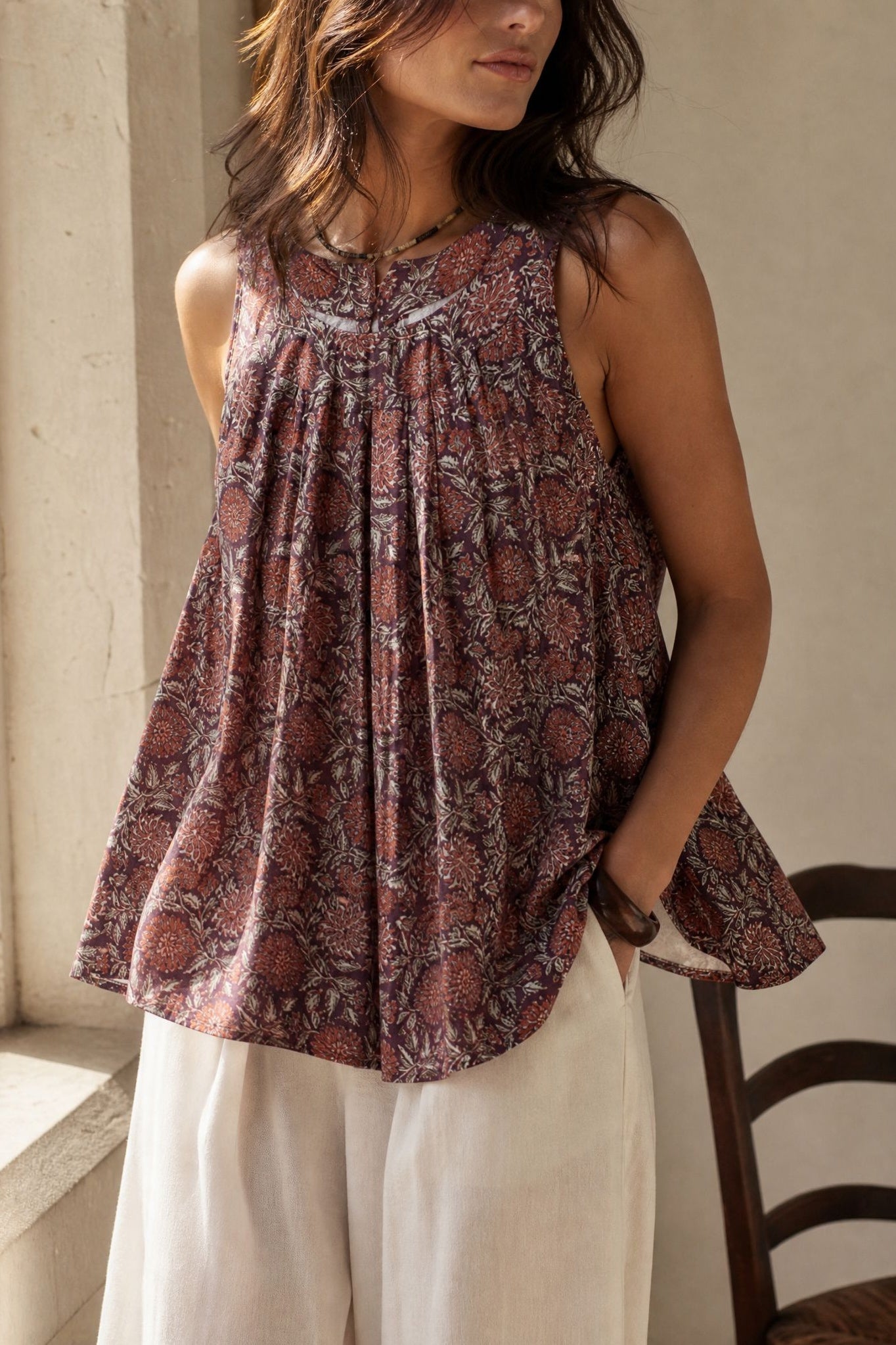 blouse fleurie evasee en viscose image 10