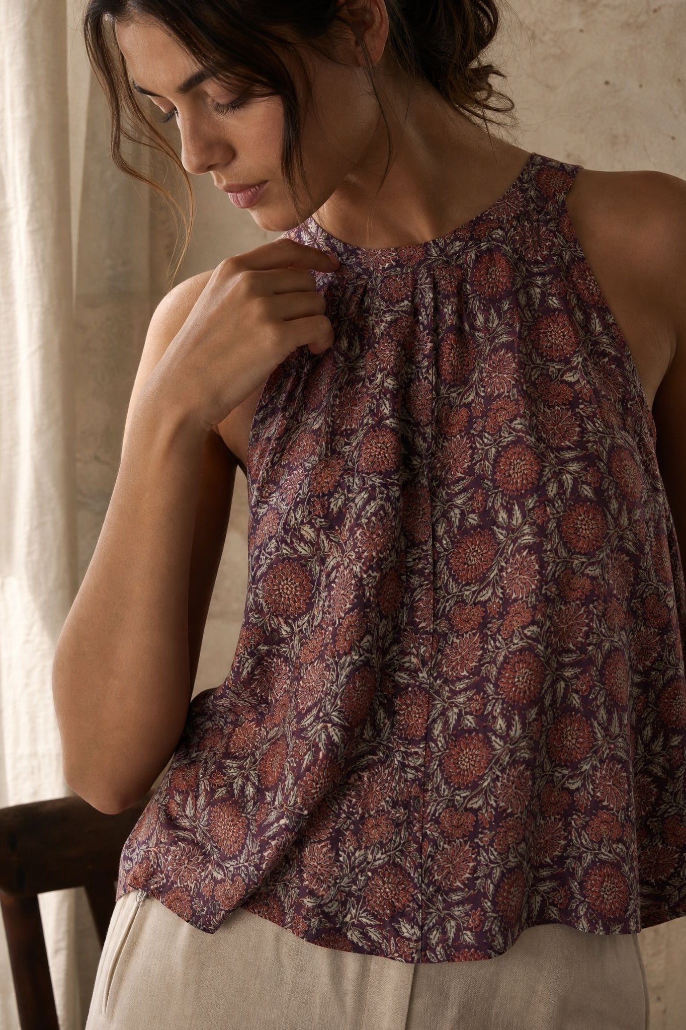 blouse fleurie evasee en viscose image 11