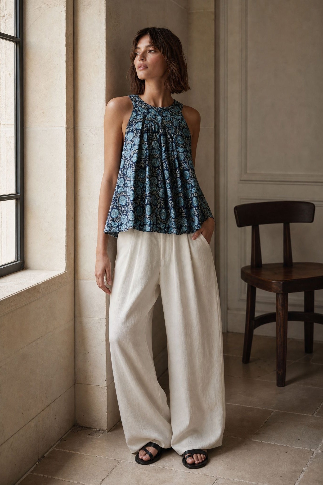 blouse fleurie evasee en viscose image 12