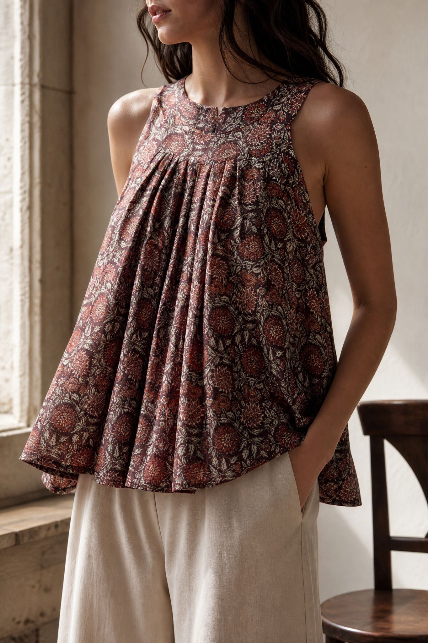 blouse fleurie evasee en viscose image 7