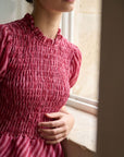 02. Blouse péplum smockée à col volanté