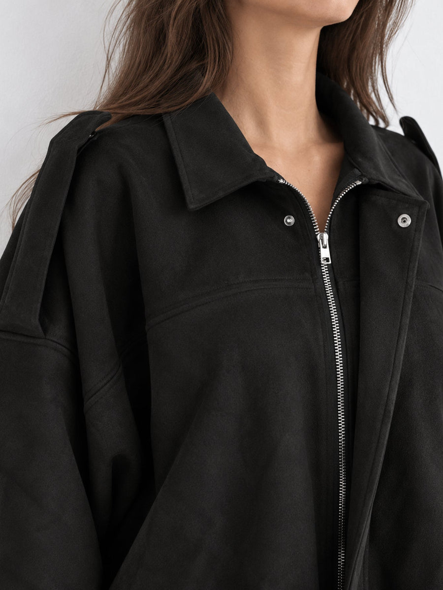 Détail zip sous patte noir