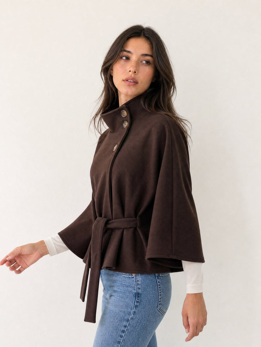 Cape marron profil col montant