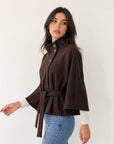 Cape marron profil col montant