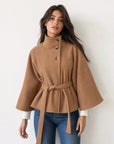 Cape camel face avec ceinture