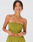 ensemble bandeau smocké bordeaux en situation