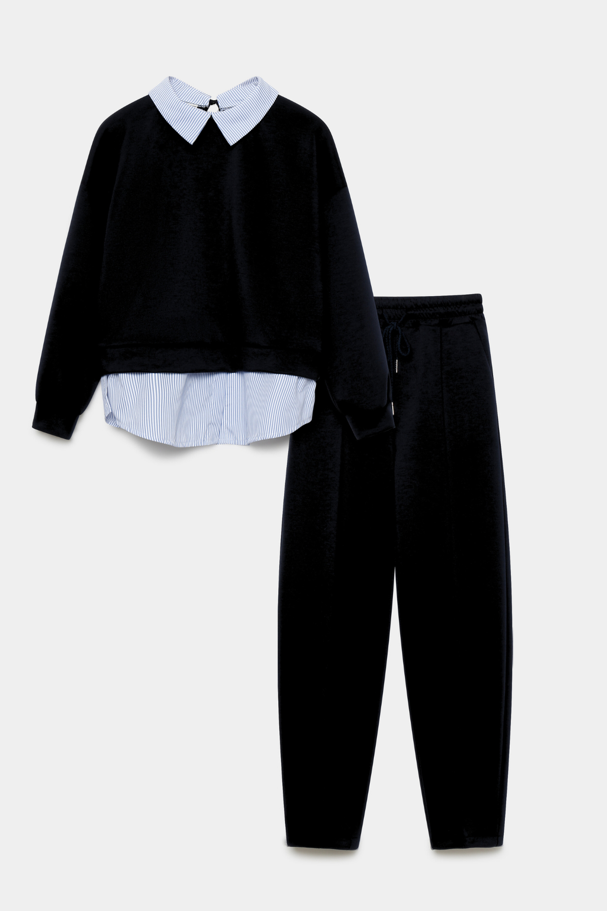 Ensemble sweat + pantalon coloris foncé packshot
