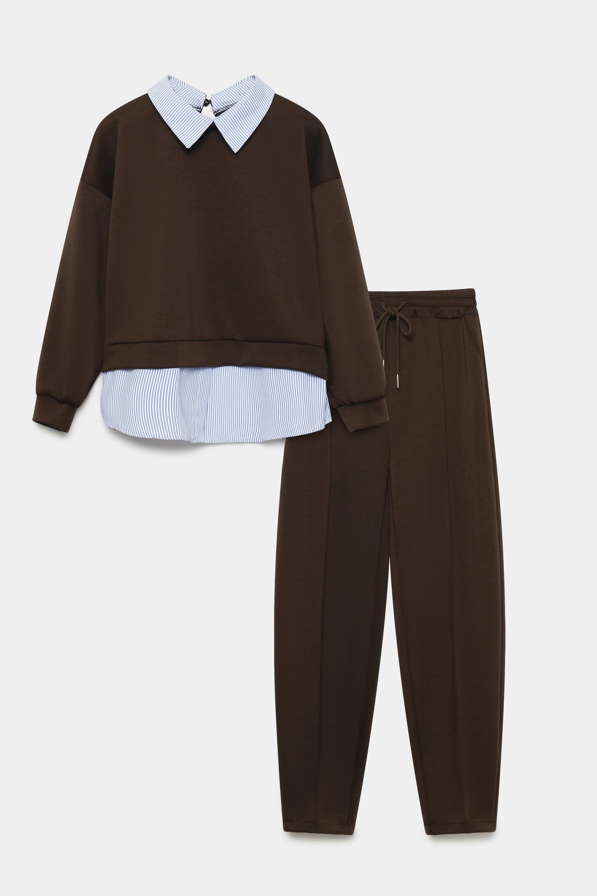 Ensemble sweat + pantalon chocolat packshot