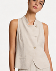 ensemble gilet croise et pantalon large en viscose image 11
