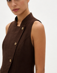 ensemble gilet croise et pantalon large en viscose image 7