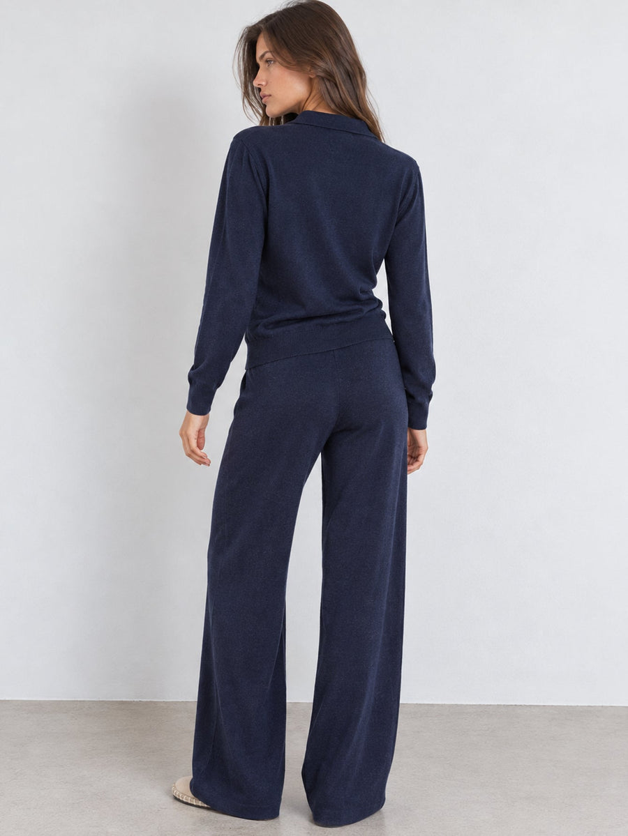 Ensemble en maille bleu marine dos