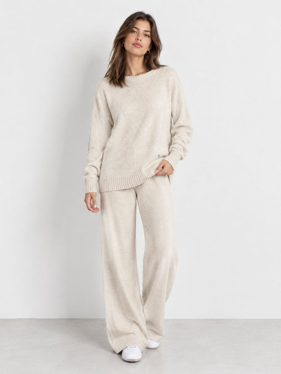 Ensemble en maille blanc cassé