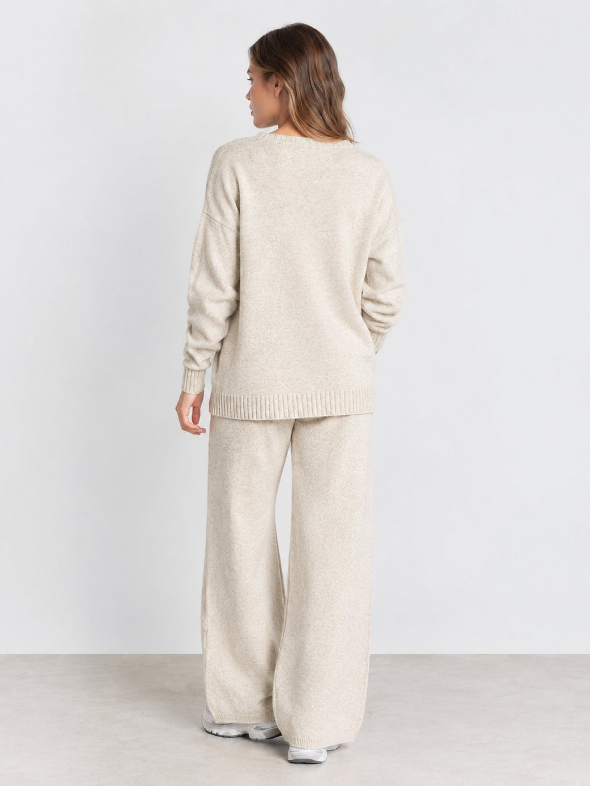 Dos ensemble en maille blanc cassé