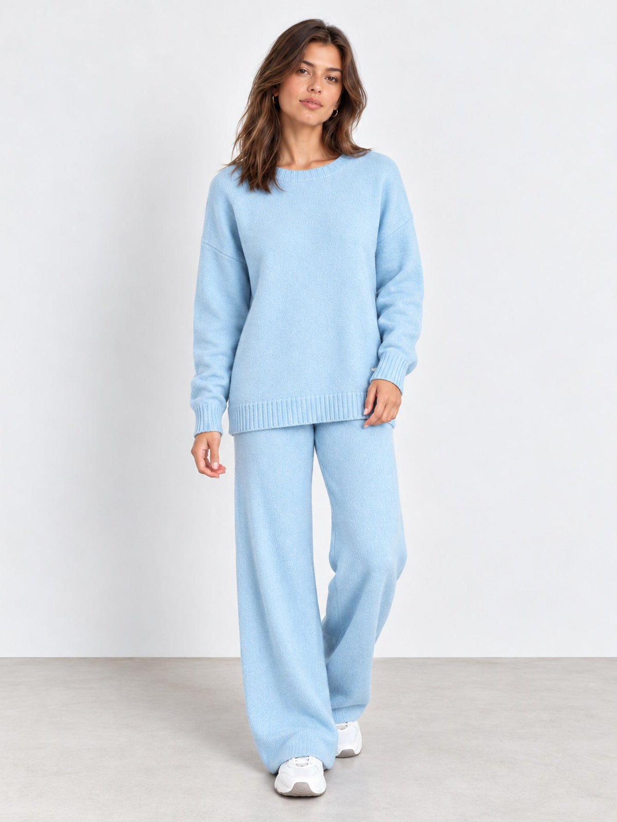 Ensemble en maille bleu clair